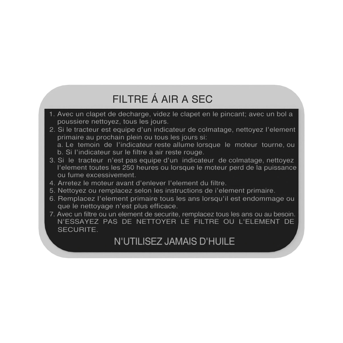 R66010: Fits John Deere R66010 Dry Air Cleaner Label – Genuine OEM