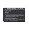 R69419: Fits John Deere R69419 Spanish Dry Air Cleaner Label – Genuine OEM