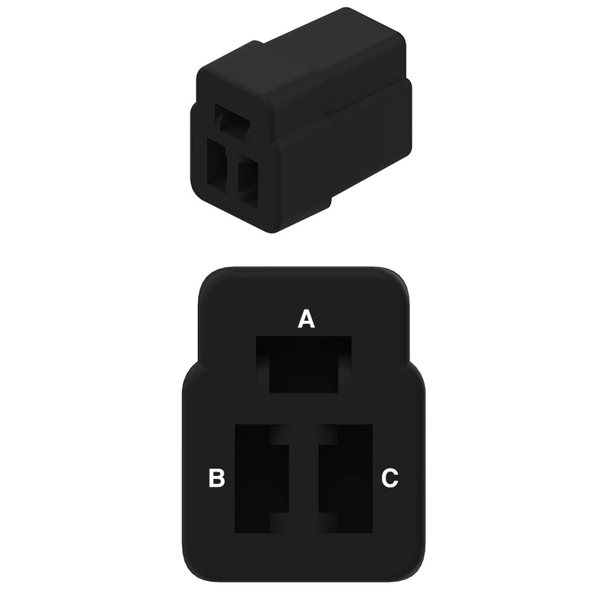 R77483: R77483: Black External Electrical Connector, 3 Cavities