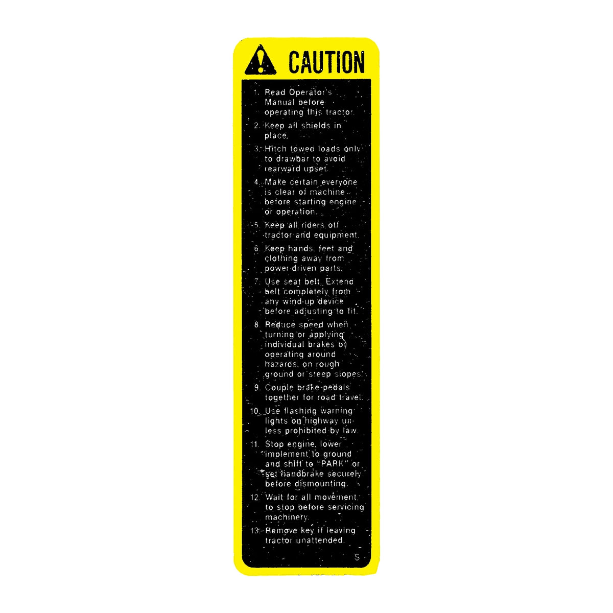 R87527: Fits John Deere R87527 Caution Label – Genuine OEM