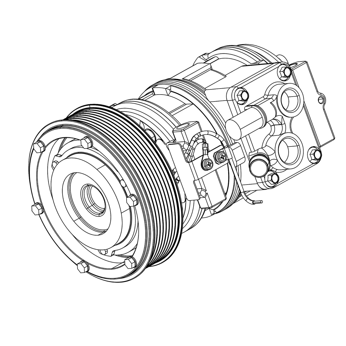 RE46609: Fits John Deere RE46609 Air Conditioner Compressor with Clutch, 12 Volt – Genuine OEM