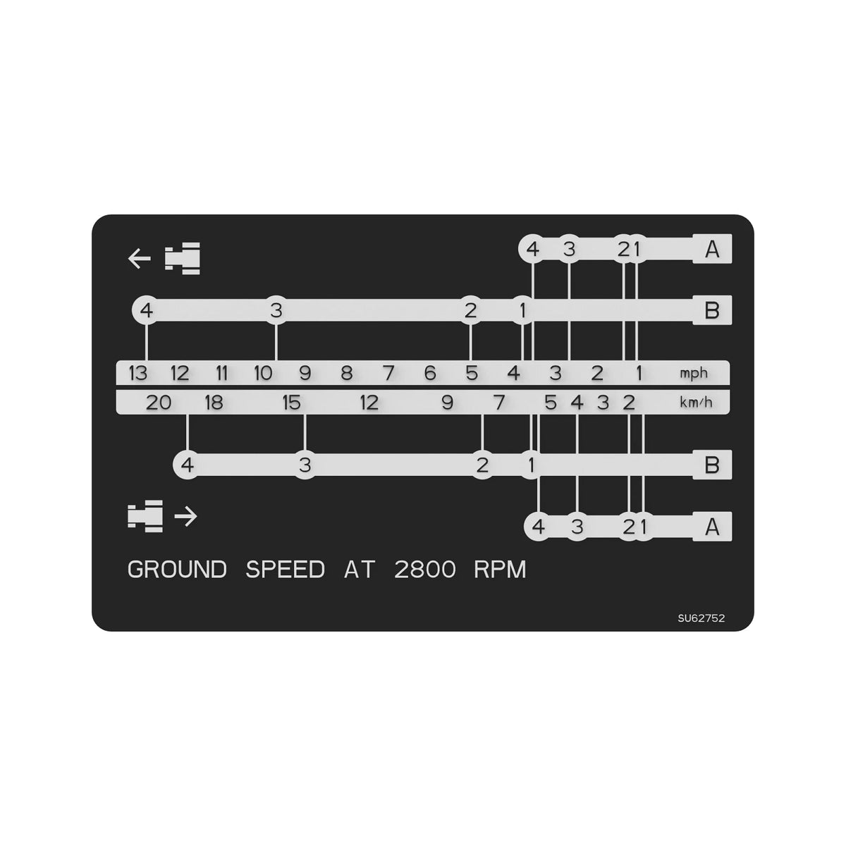 SU62752: Fits John Deere SU62752 Ground Speed Label – Genuine OEM