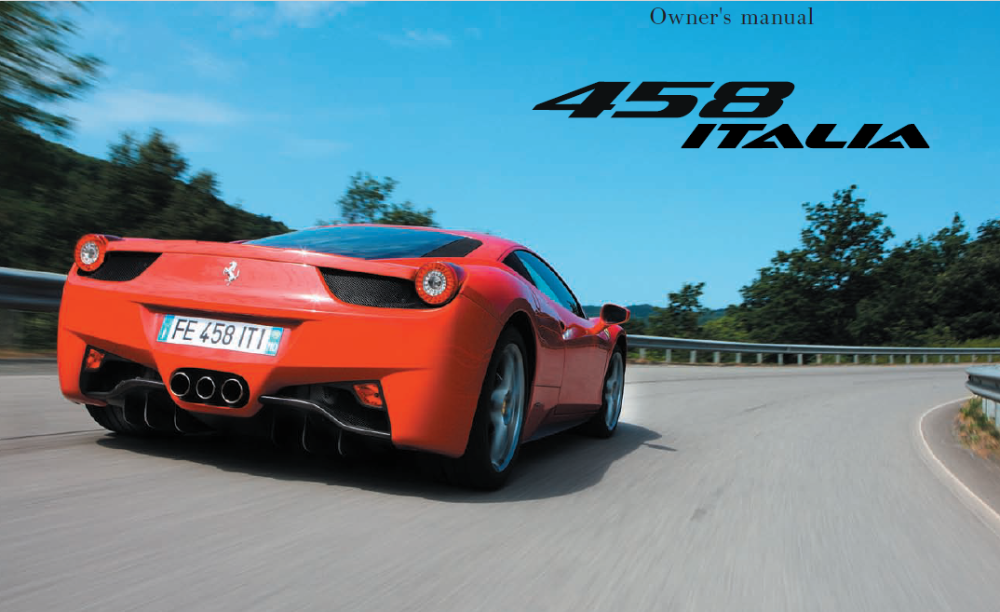 Fits Ferrari 458 Italia European Spec Owners Manual Handbook