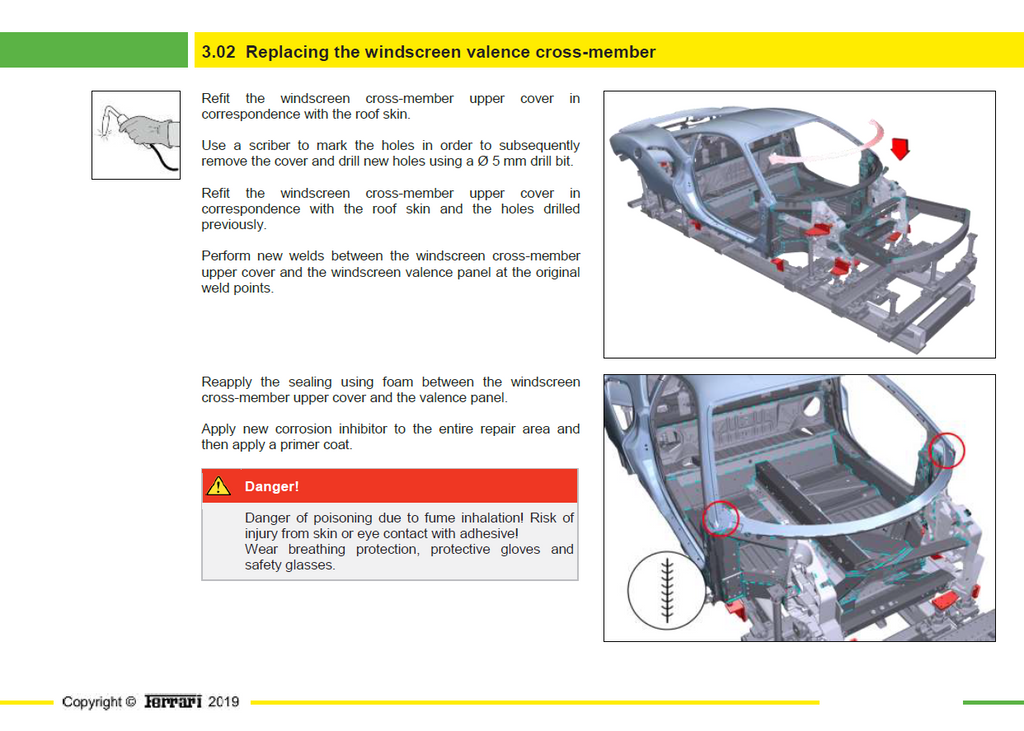 Fits 2019-2023 Ferrari F8 Body / Chassis Aluminium Repair Workshop Manual