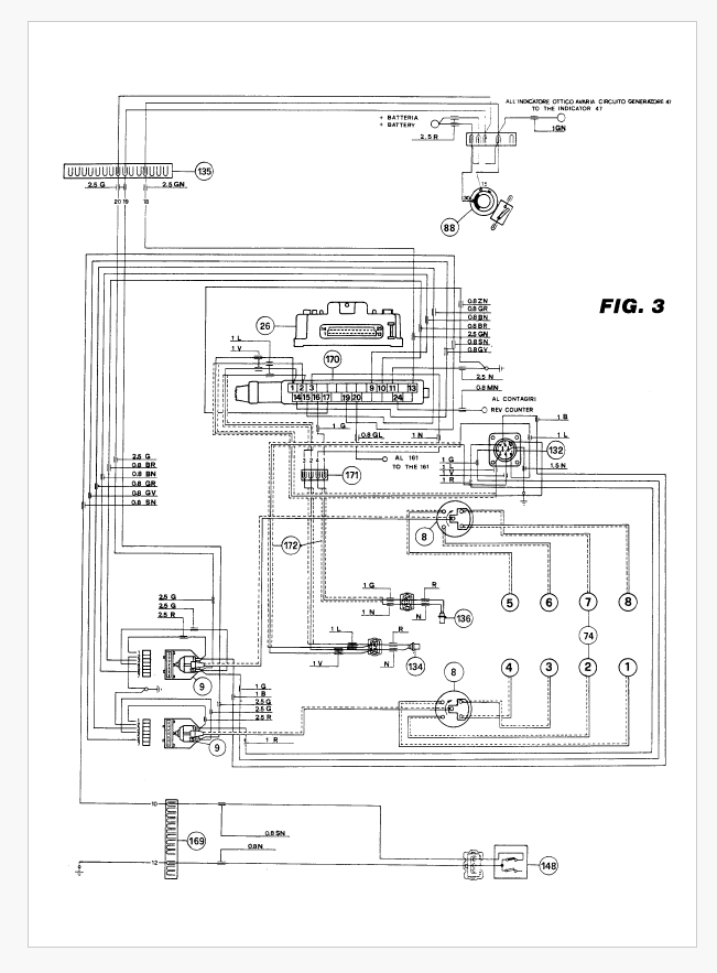 1986-1987 Fits Ferrari 328 GTB / 328 GTS U.S Spec Electrical Wiring Schematics