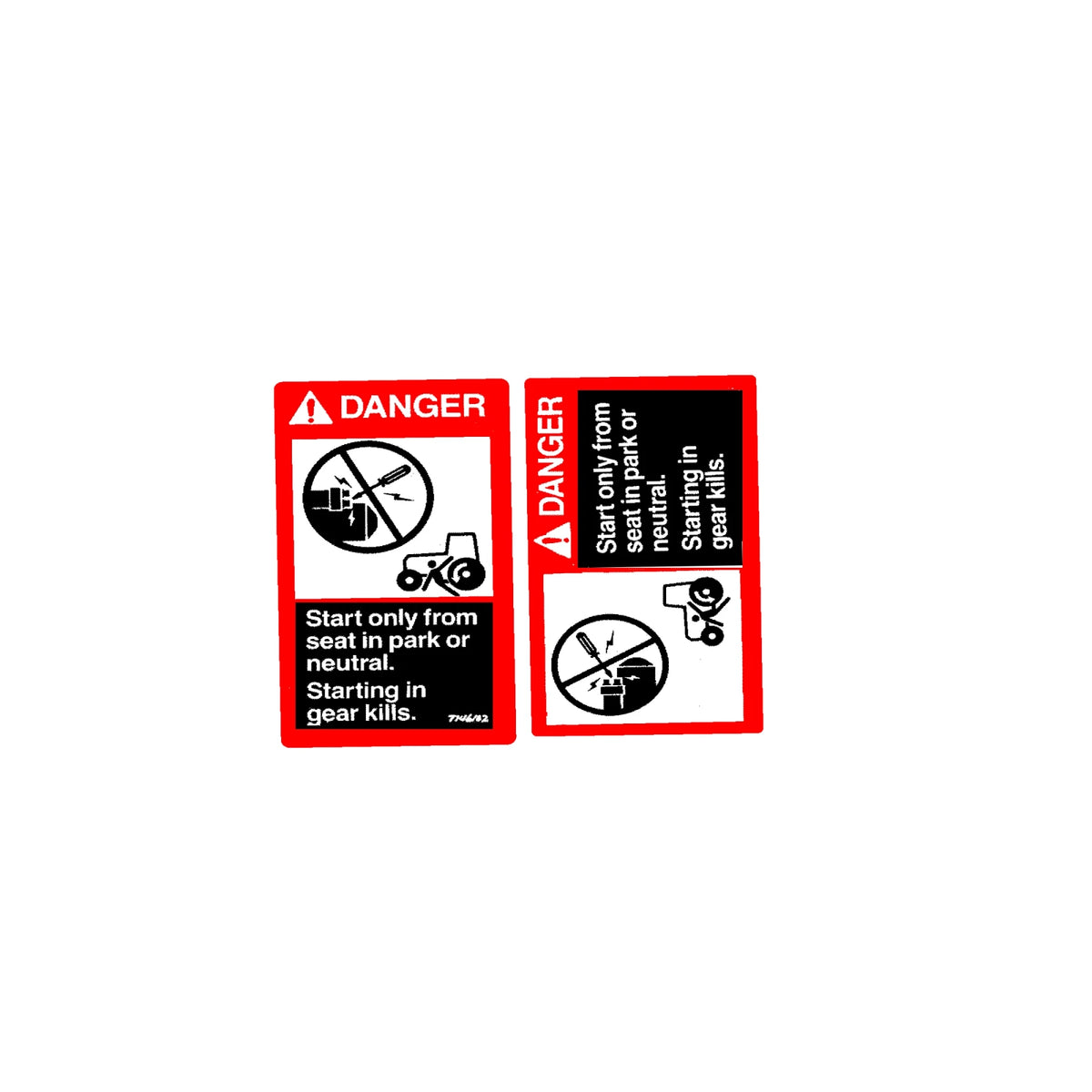 T146102: Fits John Deere T146102 Safety Bypass Start Label, English – Genuine OEM