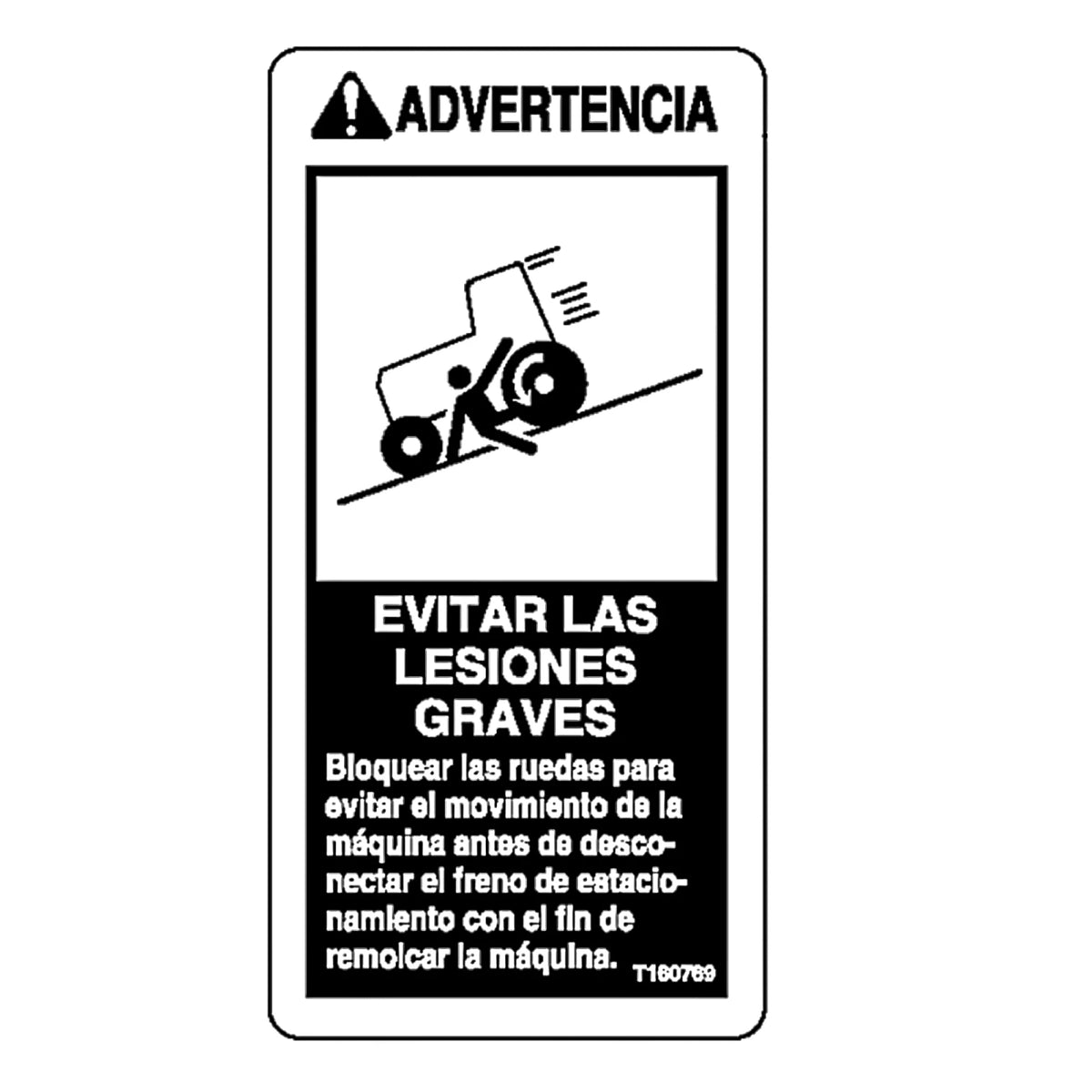 T160769: Fits John Deere T160769 Safety Sign, Park Brake Warning, Spanish – Genuine OEM
