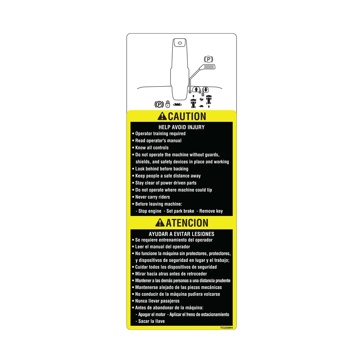 TCU23844: Fits John Deere TCU23844 Tunnel Text Free Label – Genuine OEM