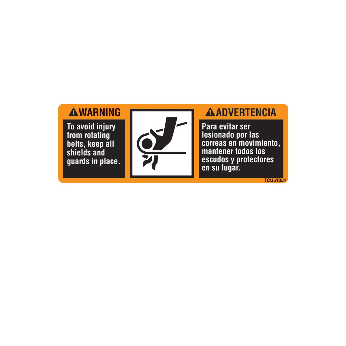 TCU51051: Fits John Deere TCU51051 Rotating Blades Warning Label – Genuine OEM