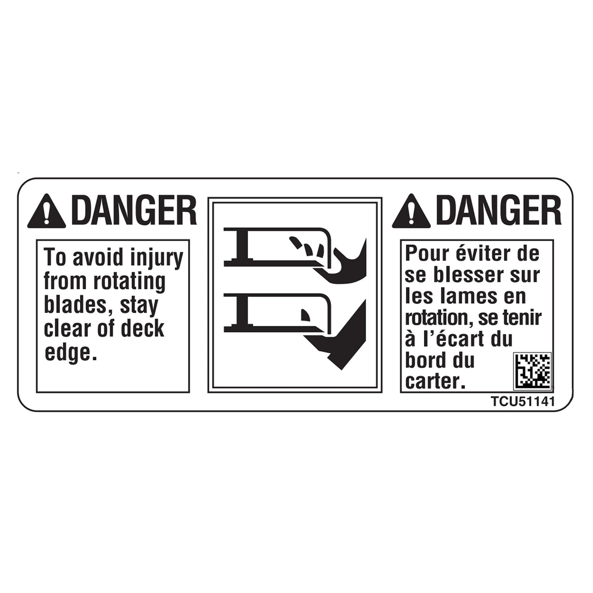 TCU51141: Fits John Deere TCU51141 Rotating Blade Danger Label – Genuine OEM
