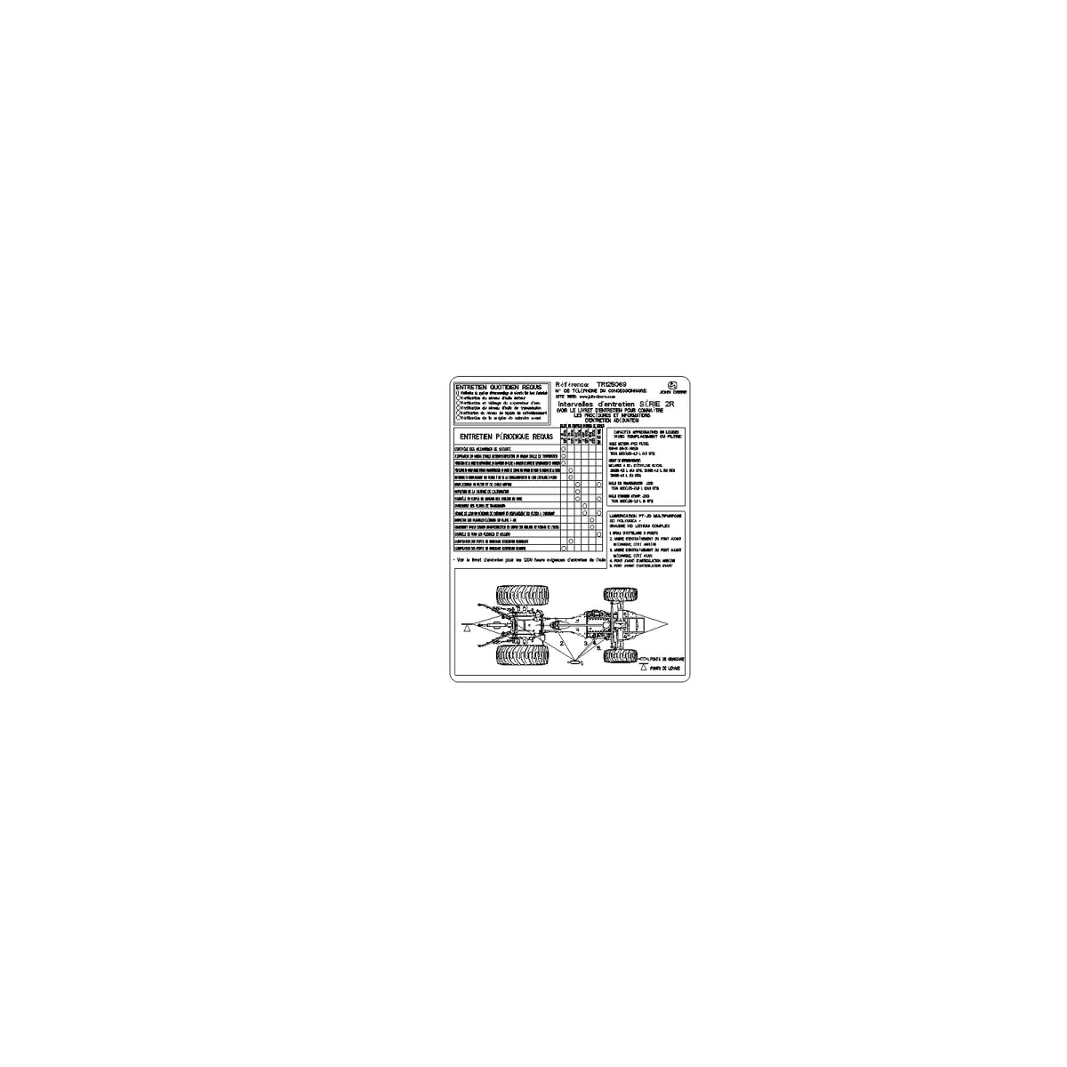 TR125069: Fits John Deere TR125069 Service Interval Label – Genuine OEM