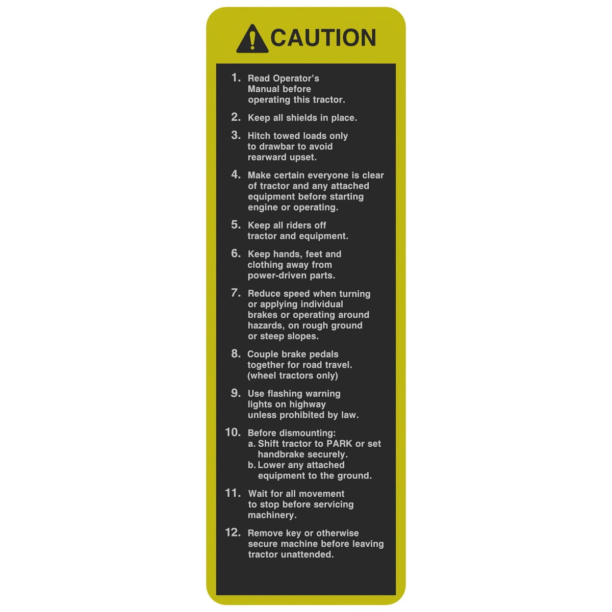 TR133790: Fits John Deere TR133790 Caution Label – Genuine OEM