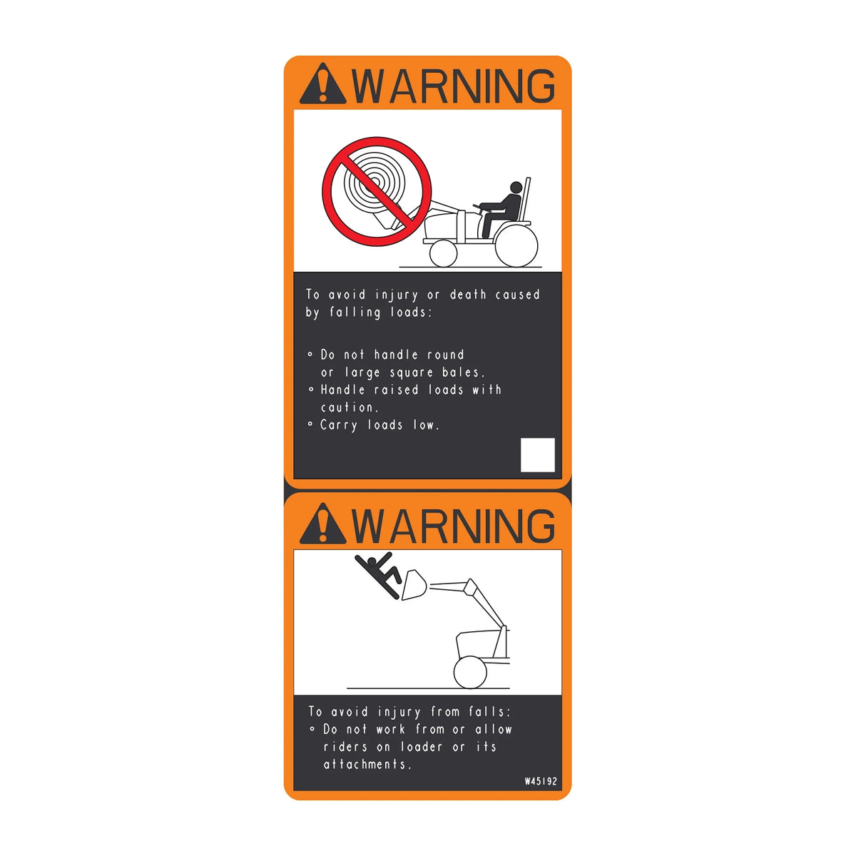 W45192: Fits John Deere W45192 Warning Label, English – Genuine OEM