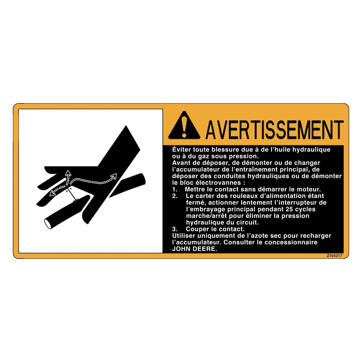 Z104217: Fits John Deere Z104217 Safety Sign, Label – Genuine OEM