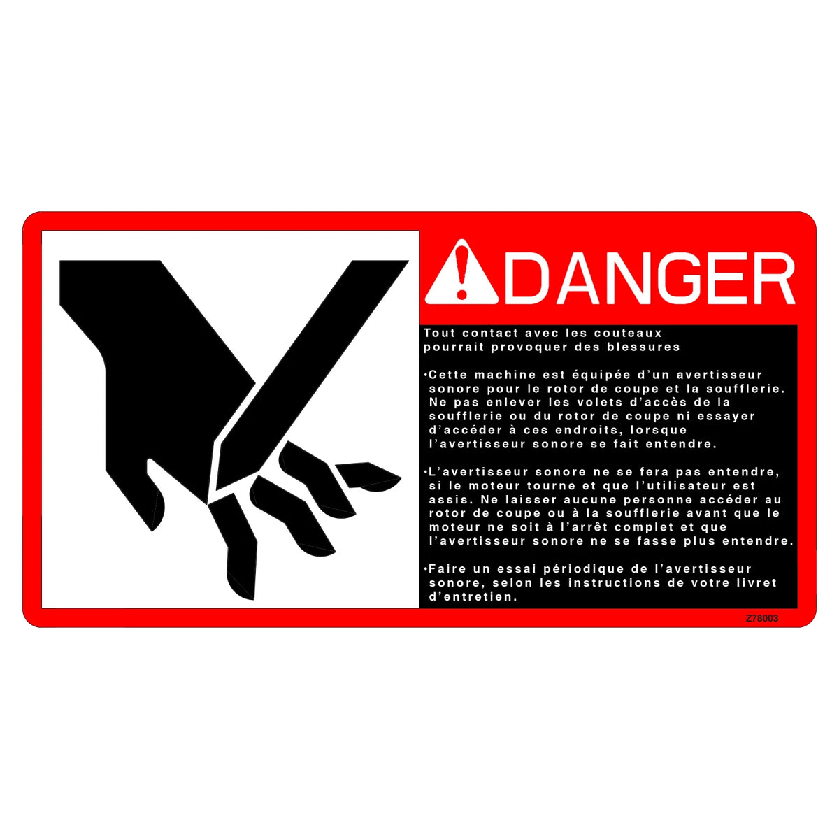 Z78003: Fits John Deere Z78003 Safety Sign, Label – Genuine OEM
