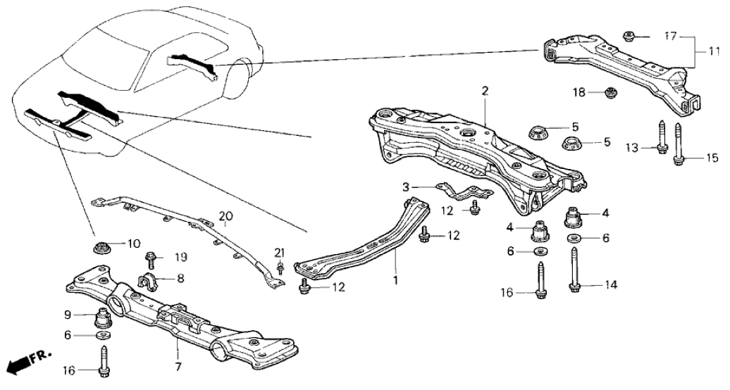 Honda New 1995-1997 Fits Honda Accord Stiffener, Steering Rack, Part # 50220-SV7-A00