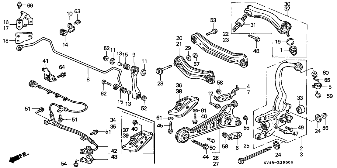 Honda New 1996-1997 Fits Honda Accord Bracket, R. RR. Trailing Arm, Part # 52677-SV7-A00