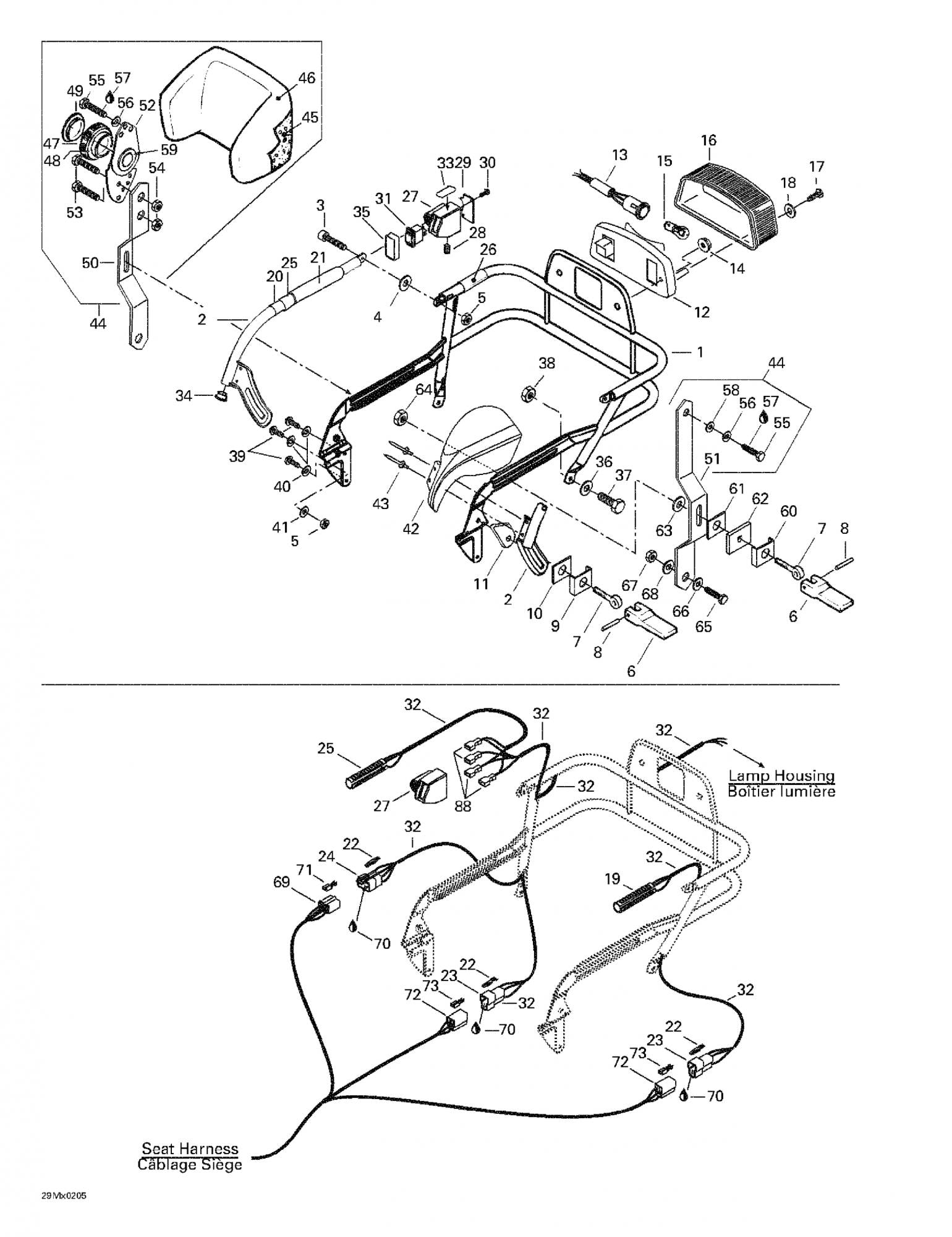 Fits 1996-2005 Ski-Doo Grand Touring 500/583 / Grand Touring 500/600/700 Models Strip, OEM Part # 415015500