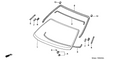 Honda New 1996-2000 Fits Honda Civic Front Windshield Molding, Part # 73150-S04-003