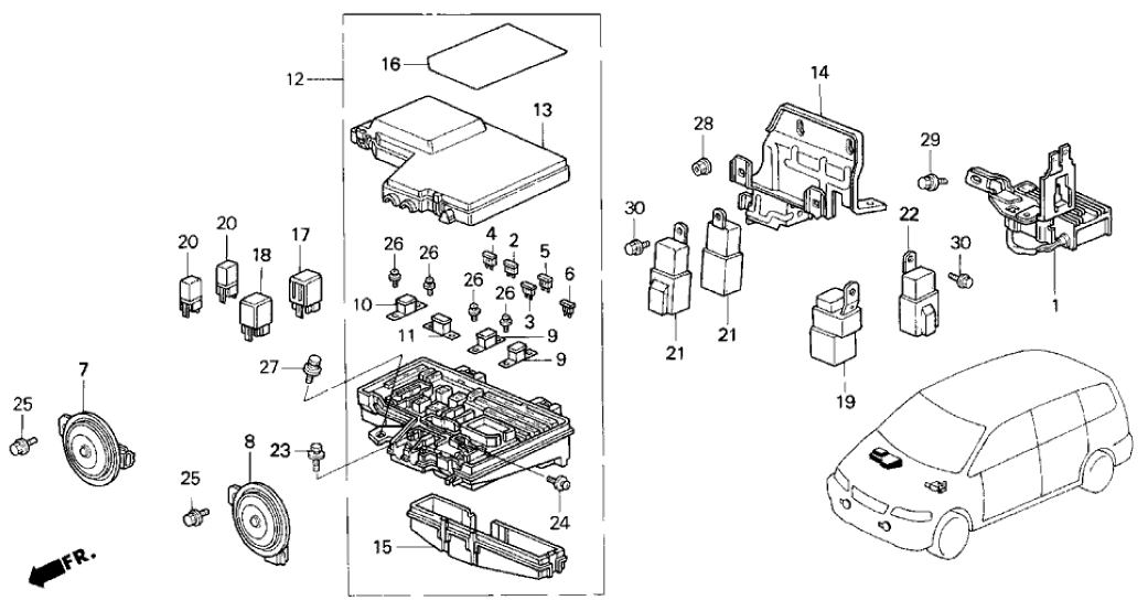 Honda New 1996-1998 Fits Honda Odyssey Fuse Label, Part # 38253-SX0-A02
