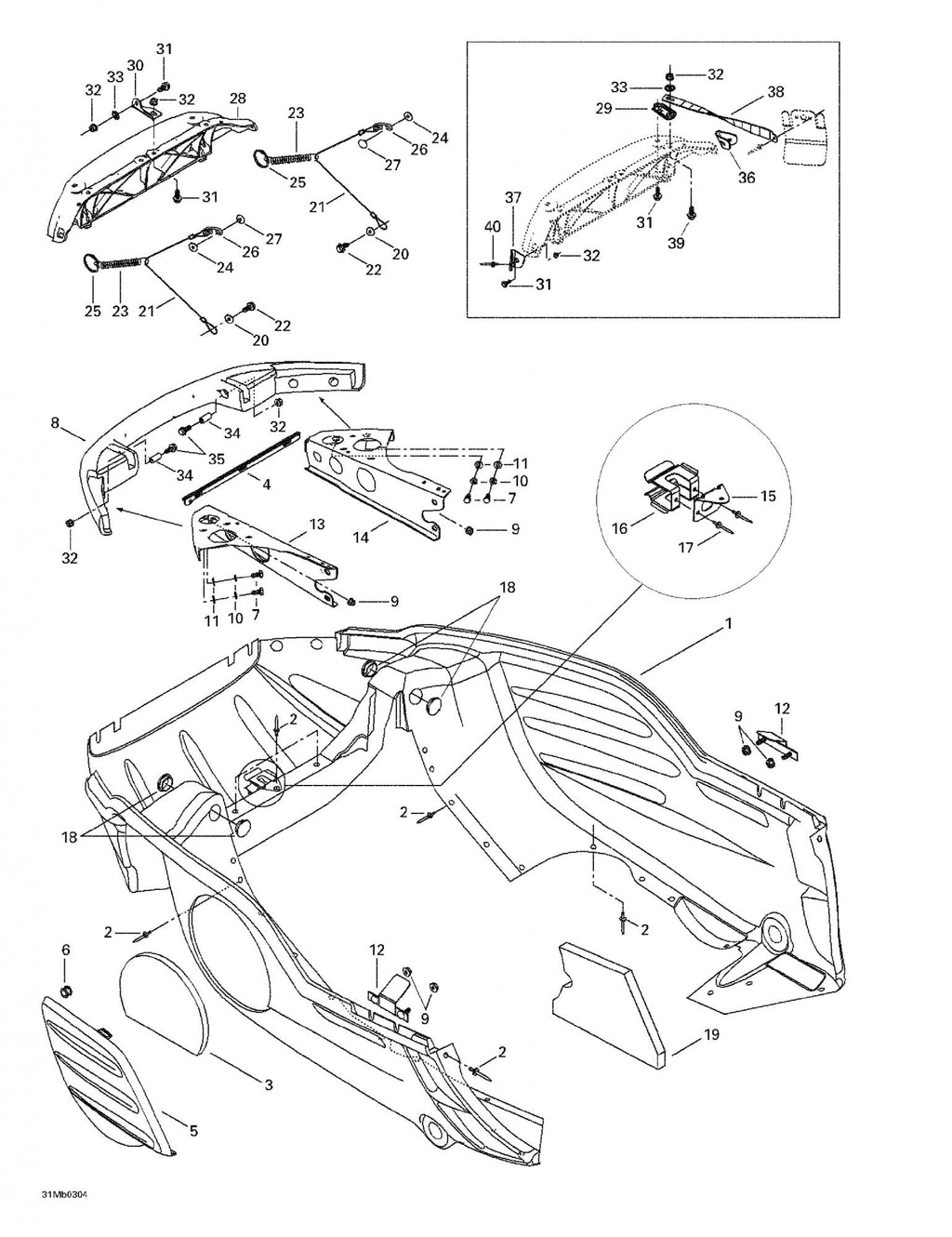 Fits 2003-2004 Ski-Doo Grand Touring 380 F/550 F / Grand Touring 500/600/700 Models Hood Clamp, OEM Part # 517302837