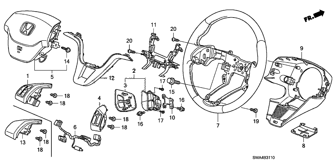Honda New 2007-2009 Fits Honda CR-V Garnish A *NH645L* (LIGHT WQ GUN METALLIC), Part # 78540-SWA-J61ZB