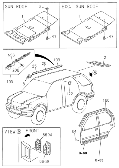 Honda New 1998-1999 Fits Honda Passport Pad, L. RR. Quarter, Part # 89717-64522