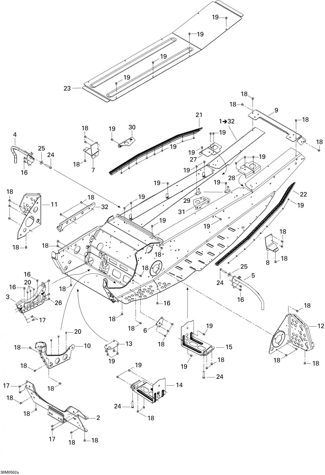 Fits 2003-2007 Ski-Doo GSX 380F / GSX 500SS Models LH Slide Bracket, OEM Part # 518323573