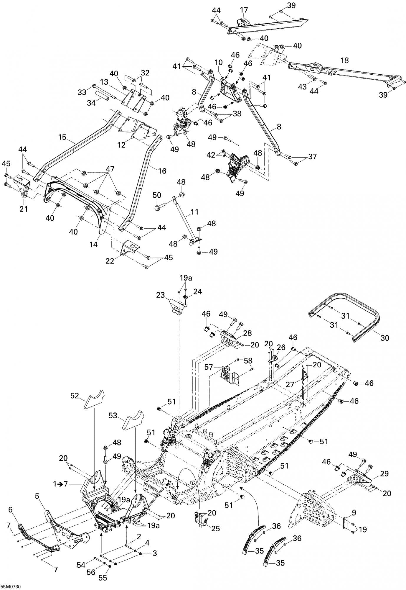 Fits 2005-2007 Ski-Doo Mach Z 1000 SDI / Mach Z 1000 SDI Adrenaline & X Models Footrest Extension, OEM Part # 518324701