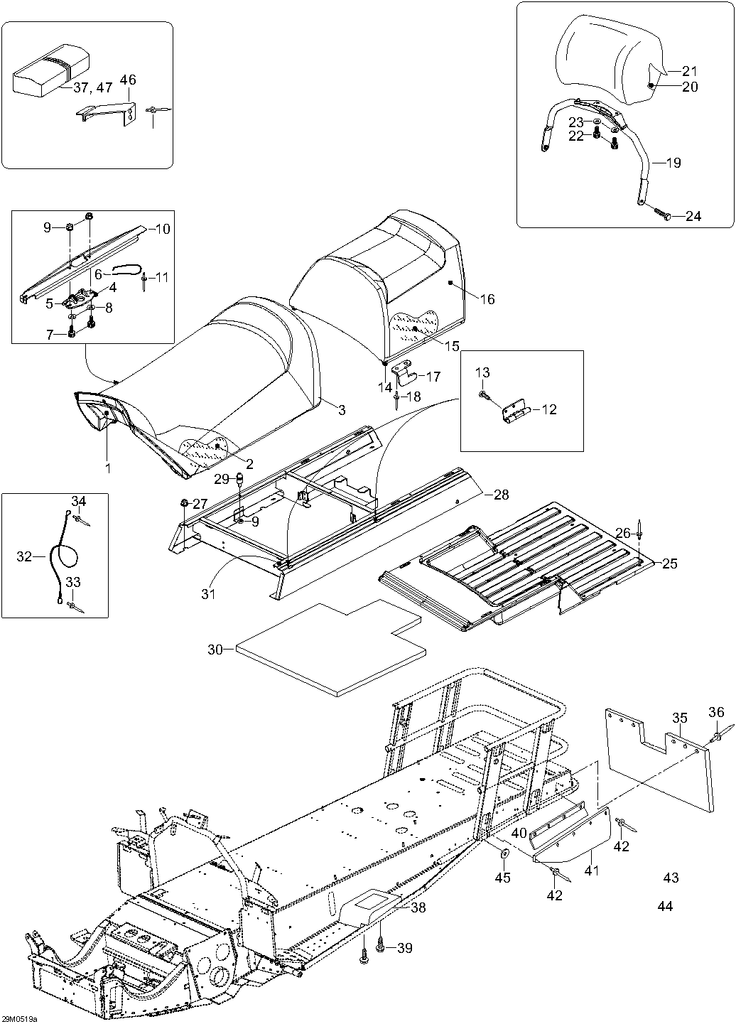 Fits 2005-2006 Ski-Doo Expedition 600 H.O. SDI / Expedition V-1000 Foam, OEM Part # 605252104
