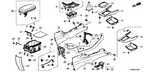 New 2012 Fits Honda Civic Armrest Assembly, Console (Warm Gray), Part # 83450-TR0-A61ZA