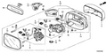 Honda New 2013-2014 Fits Honda Fit EV Mirror Assembly, Driver Side Door (Coo) (Flat) (R.C.), Part # 76258-TX9-305