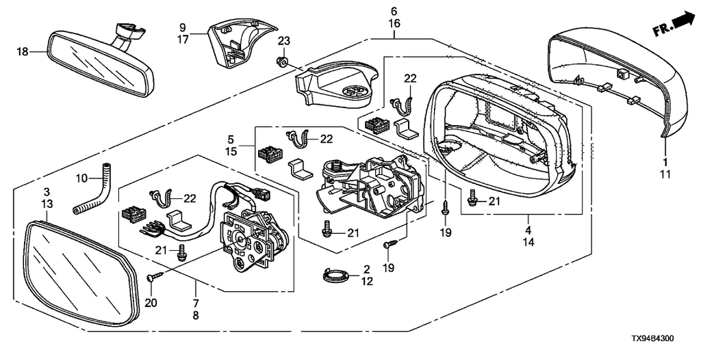 New 2013-2014 Fits Honda Fit EV Cap, Passenger Side Skull (Reflection Blue Pearl), Part # 76201-TF0-E11A2