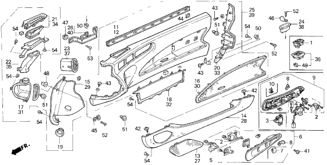 Honda New 1992-1996 Fits Honda Prelude Bracket, L. Pull Pocket, Part # 83586-SS0-900ZZ