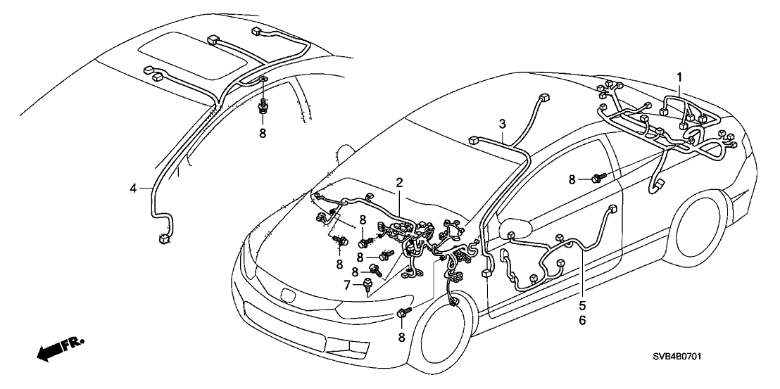 Honda New 2010-2011 Fits Honda Civic Instrument Wire Harness, Part # 32117-SVA-A24