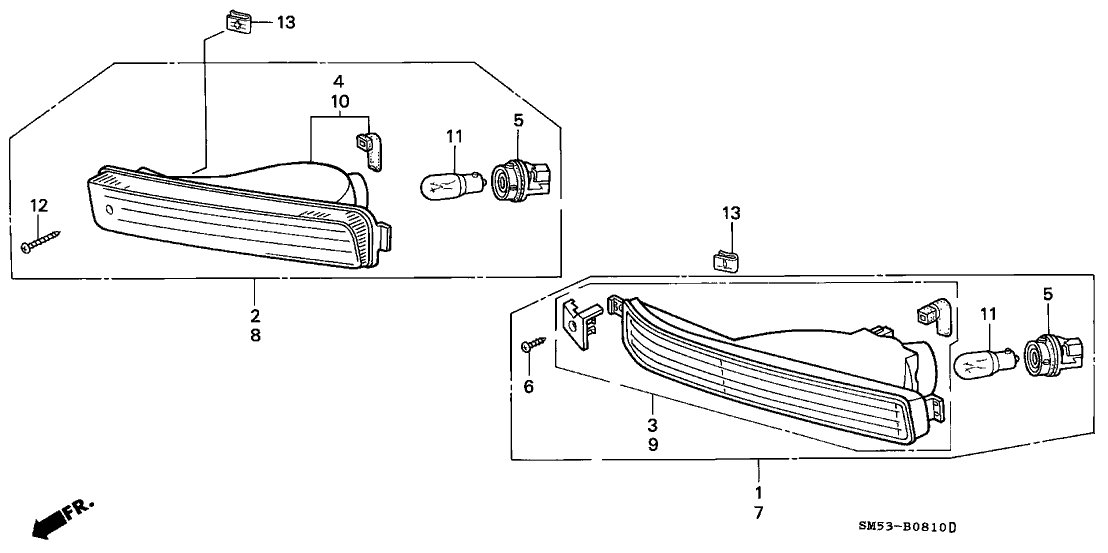 Honda New 1991 Fits Honda Accord Left Lens, Part # 33352-SM5-A01
