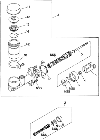 Honda New 1994-1997 Fits Honda Passport Repair Kit Clutch Master Cylinder, Part # 58783-16590