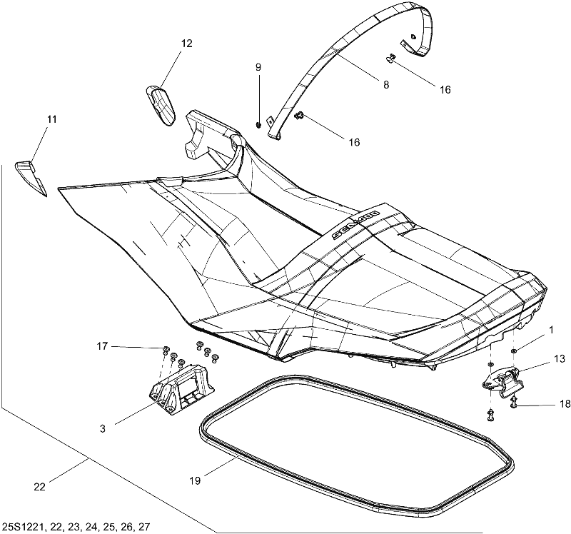 Fits 2012 Sea-Doo Watercraft Seat Strap, OEM Part # 269002090