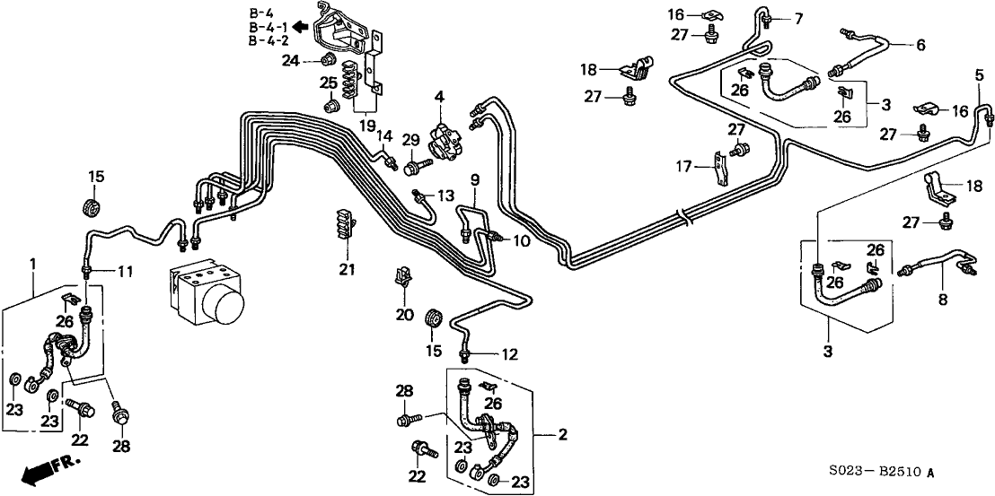 Honda New 1996-1998 Fits Honda Civic Brake Pipe V, Part # 46375-S04-A01