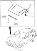 Honda New 1994-1997 Fits Honda Passport Hinge, Driver Side Engine Hood, Part # 89438-82354