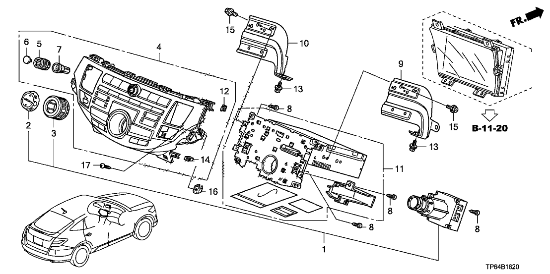 Honda New 2010-2012 Fits Honda Crosstour FR Panel *NH693L*, Part # 39170-TP6-A21ZA