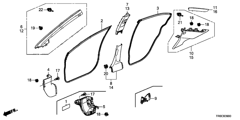 New 2013-2015 Fits Honda Civic Garnish Assy., L. FR. Pillar *NH686L* (WARM GRAY), Part # 84151-TR3-A01ZA