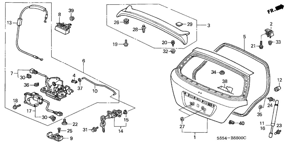 Honda New 2002-2005 Fits Honda Civic Cover, R. License Light, Part # 74892-S5S-E00
