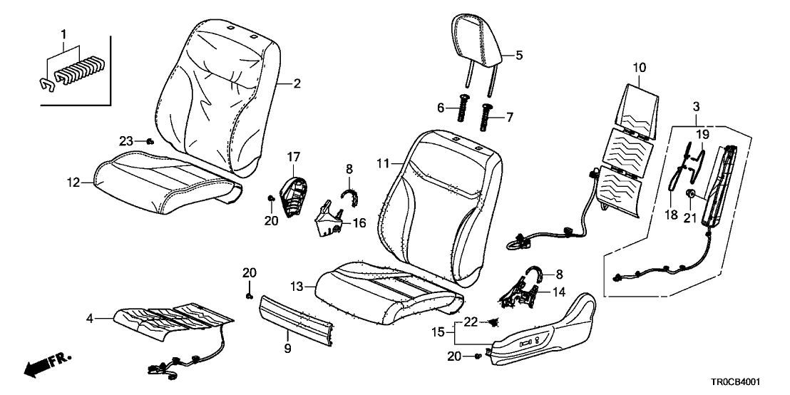 New 2014-2015 Fits Honda Civic Cover, Left Front Seat Cushion Trim (Sienna Beige) (Leather), Part # 81531-TR3-L71ZA