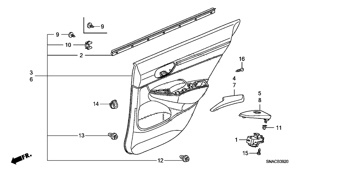 Honda New 2006-2011 Fits Honda Civic Base Comp R *Typeb*, Part # 83703-SNA-A22ZC