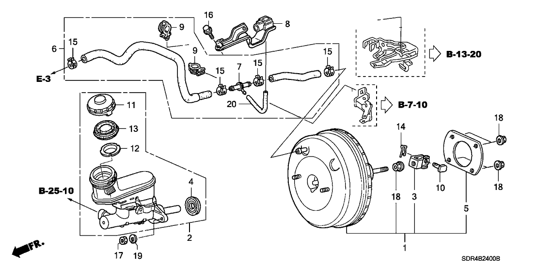 New 2003-2007 Fits Honda Accord Power Set, Master (10"), Part # 01469-SDB-A00