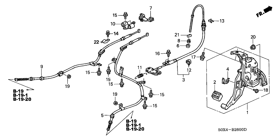 Honda New 1999-2001 Fits Honda Odyssey Passenger Side Parking Brake Wire B, Part # 47520-S0X-013