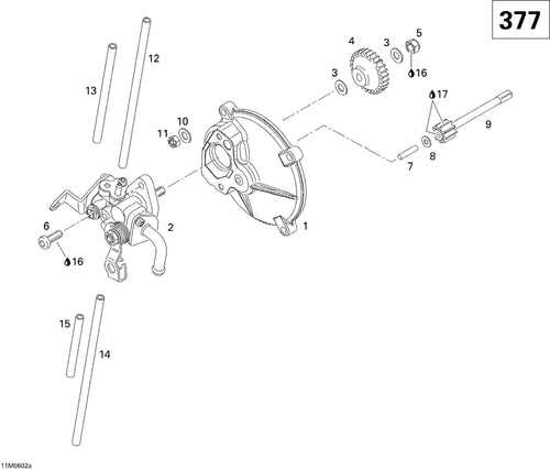 Fits 2005-2006 Ski-Doo GSX 380F / GTX 380F Models Pump Mounting Flange, OEM Part # 420910162
