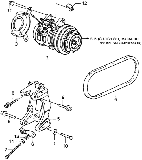 Honda New 1984-1985 Fits Honda Accord Compressor Belt, Part # 38920-PJ5-003