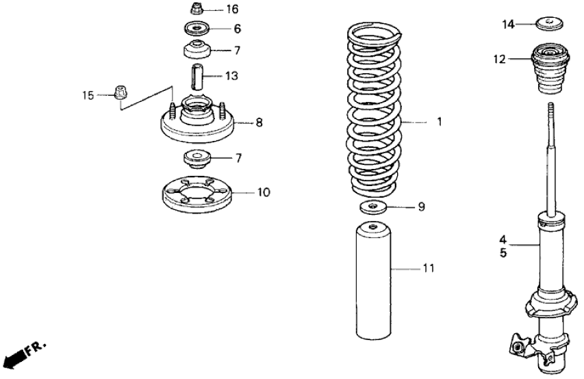 Honda New 1992-1997 Fits Honda Civic Left Front Shock Absorber Unit (Showa), Part # 51606-SR2-N02
